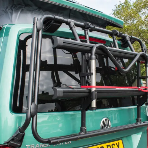 Close-up Back Rack View of Campervan