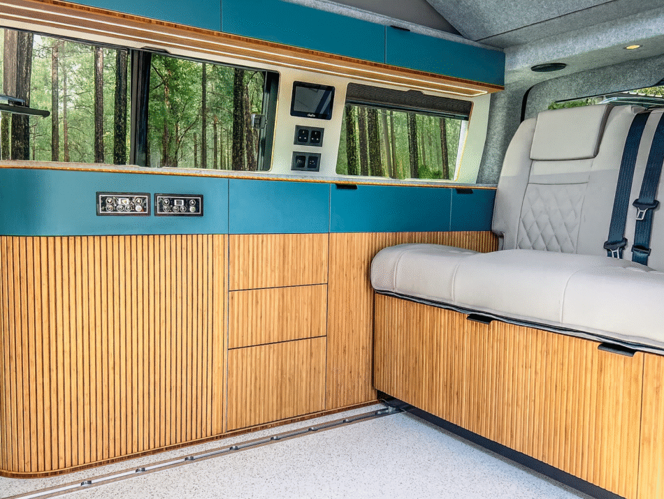 Fuji conversion with bamboo cupboards