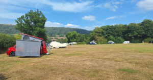 An OAAC camper at a campsite near Brecon Beacons