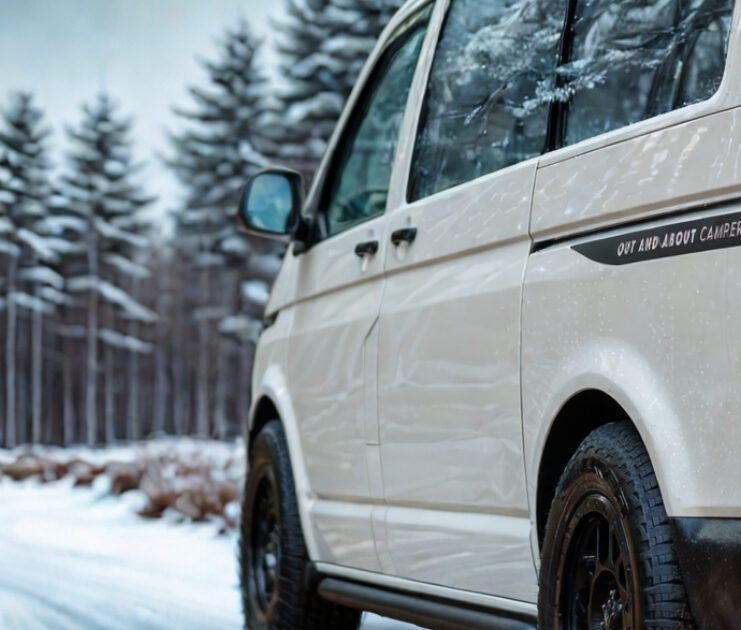 van in snow AI