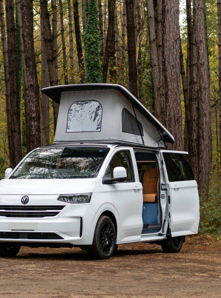VW T7 in woodland