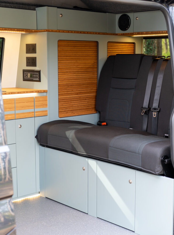 Rear of camper, RIB seats