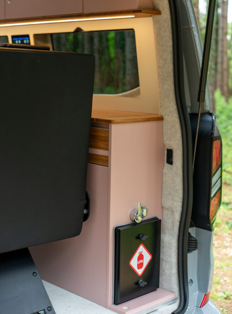 Ford transit internal rear, gas locker and external shower